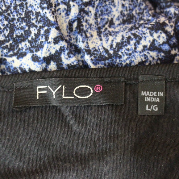 FYLO NWT Navy, Royal Blue Abstract Print Dress - Picture 7 of 8